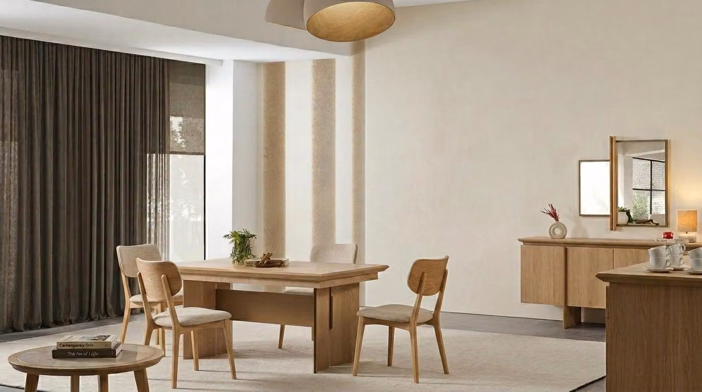 Tisch Spiegel Wohnzimmer Stil modern beige ausklappbar rechteckig bequem