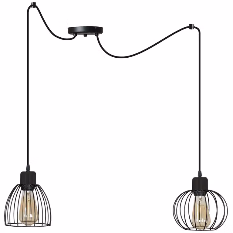 Lampada a sospensione Spider Loft Nero Bianco – Lampada a sospensione con diversi paralumi Lampada da soffitto di design