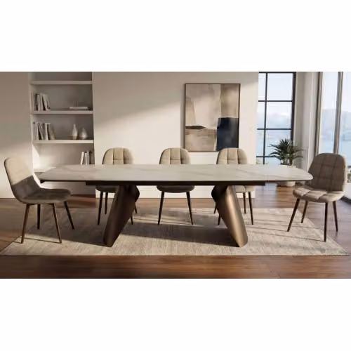 Tavolo allungabile con struttura in metallo e top in Sintered Stone Albatros