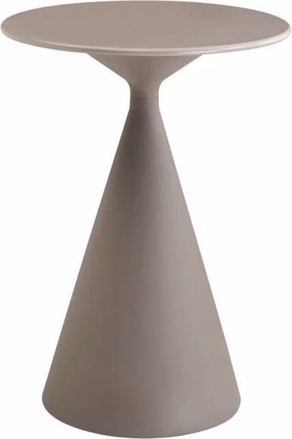 Tavolo da giardino rotondo Habitat beige moderno con diametro: 80 cm e altezza: 112 cm – 1