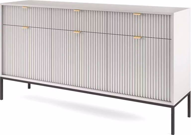 FURNLUX Credenza Avon Grigio 154cm / Colore principale: Grigio / Dimensioni: 154 x 83 x 39 cm