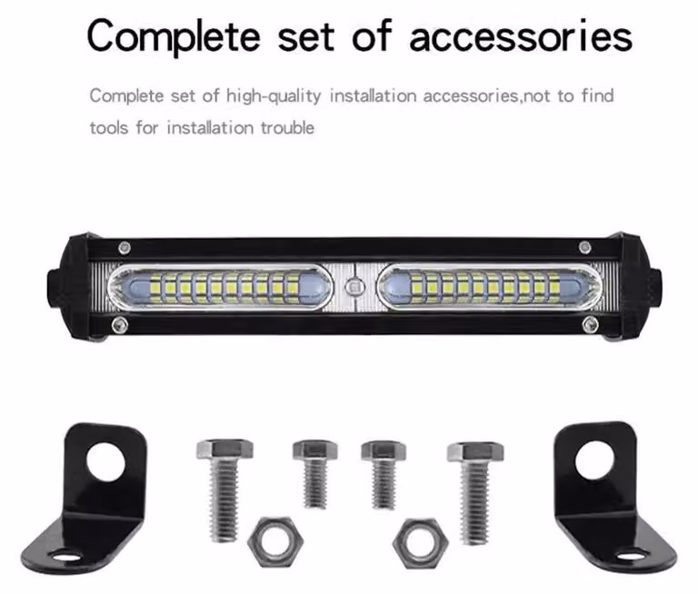18,6 cm, 54 W, potente barra LED a fila singola con 18 LED, lampada alogena/faro ultrasottile, 12 V / 24 V, per auto, AT