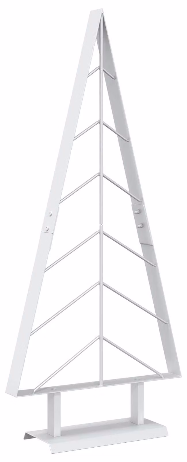 Albero di Natale in metallo con base, modello KUOPIO, 90 cm, acciaio, colore bianco