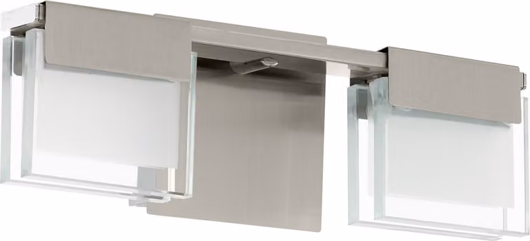 Clap 1 LED applique a 2 luci chiaro, bianco, nichel opaco