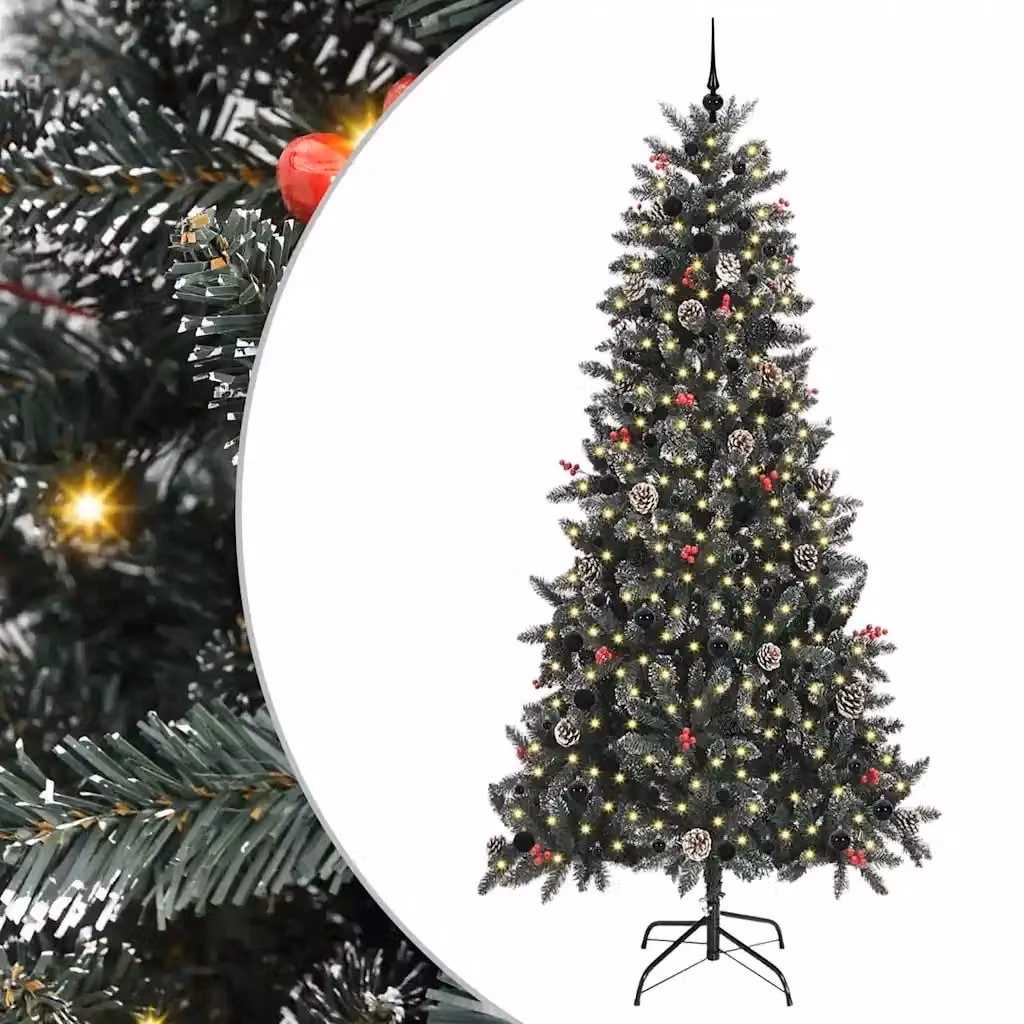 Albero di Natale artificiale verde con luci LED warm white vidaXL Altezza: 240 cm – 2