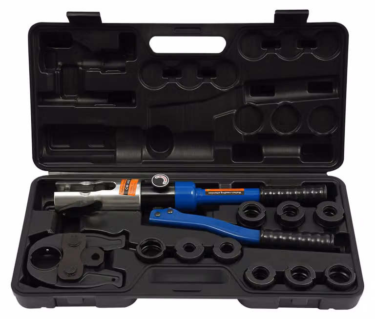 Pinza idraulica per tubi - Attrezzo per crimpatura tubi - 10 tonnellate - Professionale - Morse di crimpatura della serie V/M