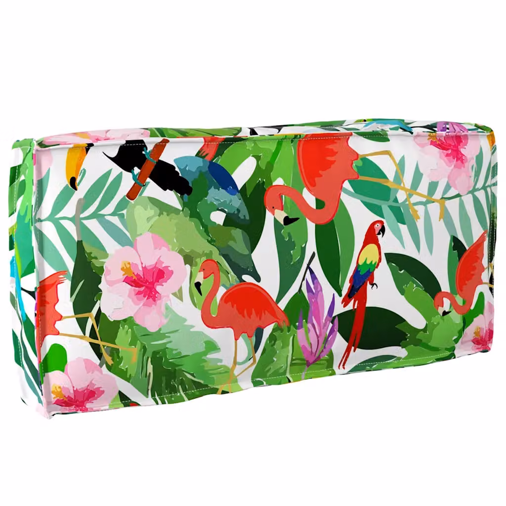 vidaXL Cuscino da esterno rettangolare in tessuto Oxford multicolore con fantasia floreale e animali, L 80 x P 40 x H 12 cm