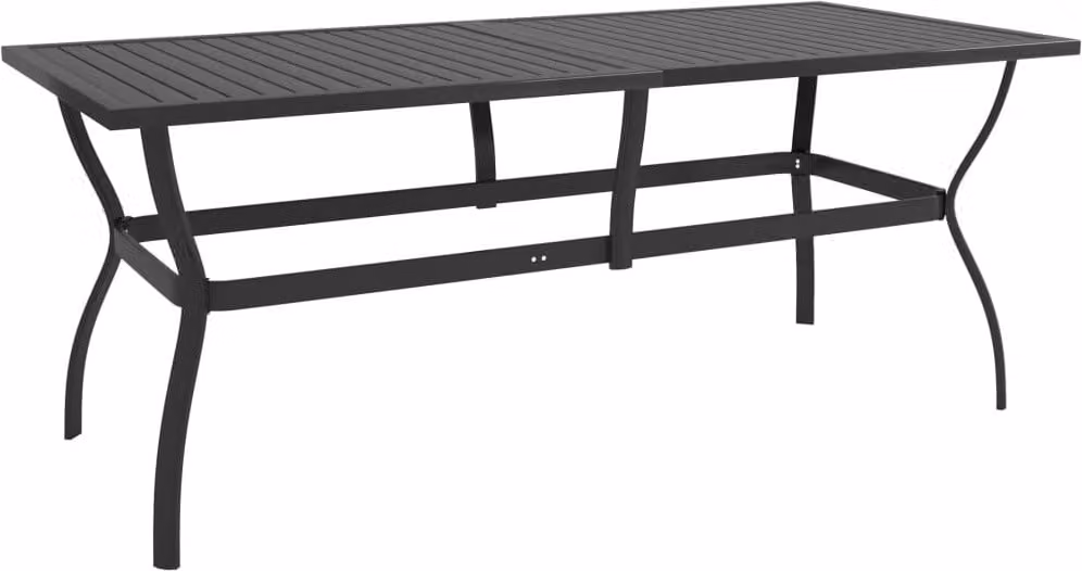 The Living Store tavolo da giardino antracite 190x80x72 cm in acciaio