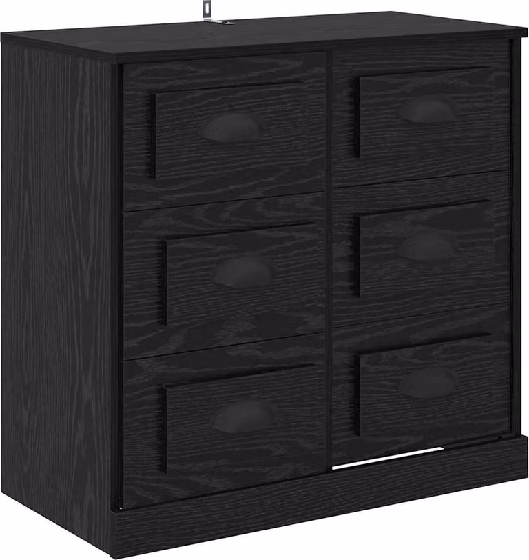Credenza Rovere Nero 70 x 35,5 x 67,5 cm Legno multistrato