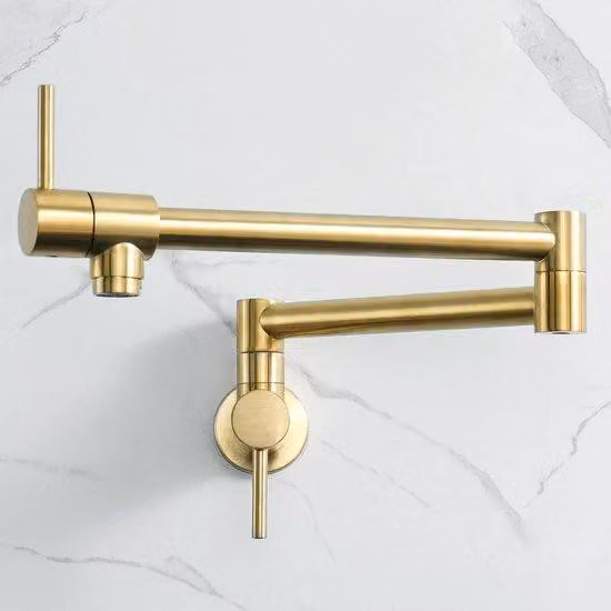 Rubinetto da cucina a parete con funzione di ricircolo - Braccio estensibile - Portata di 213 pollici - Colore oro - Braccio orientabile
