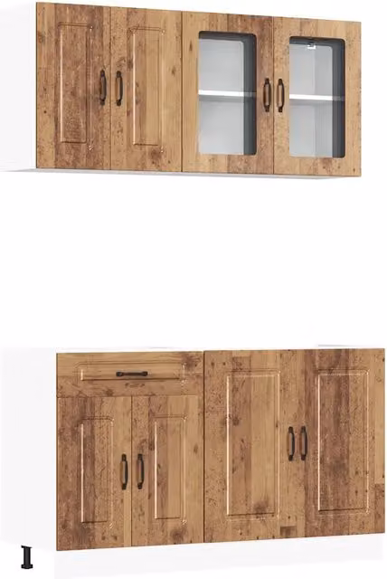Set Armadio pensile | Mobili da Cucina 4 pz Kalmar Legno Vecchio in Truciolato