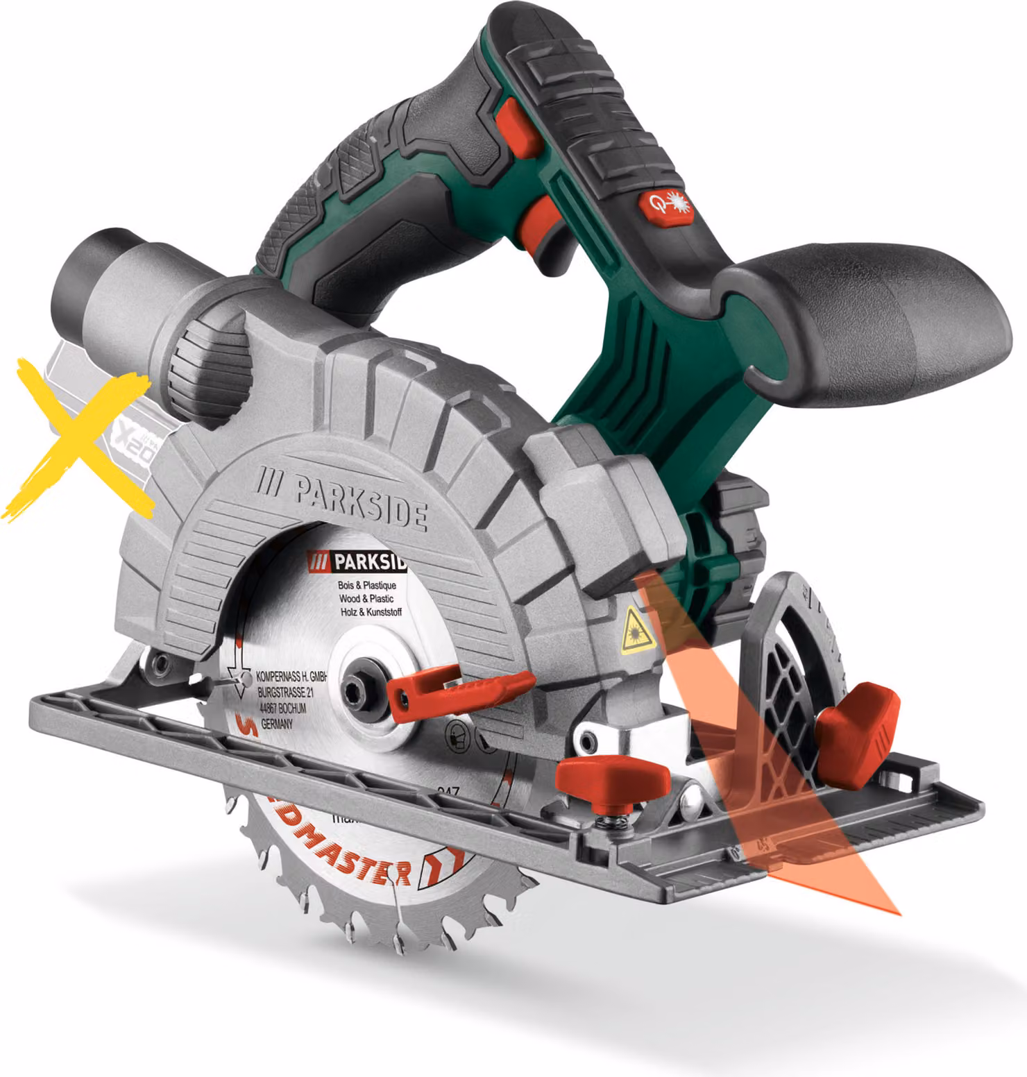 Sega circolare a batteria PARKSIDE® 20 V «PHKSA 20 A2», senza batteria e caricabatterie