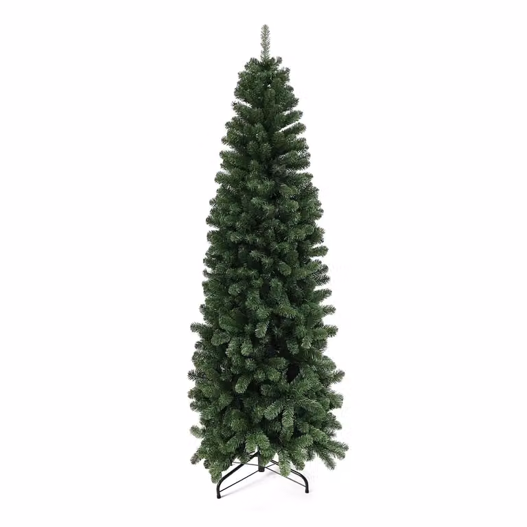 Albero di Natale Artificiale Slim Elbert VESTIAMO CASA Verde, Altezza: 210 cm, Diametro alla base: 79 cm