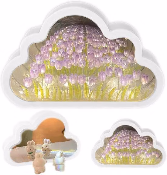 Lampada da notte in plastica rosa per bambine