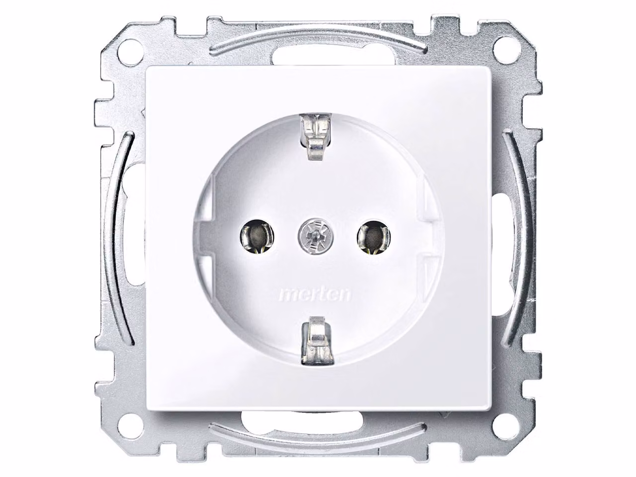 Merten MEG2301-0325, Tipo di presa: CEE 7/3, Tipi di spina supportati: CEE 7/4, Colore del prodotto: Bianco, Materiale: Thermopla