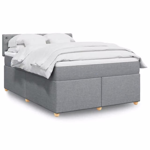 Letto con Giroletto a Molle e Materasso vidaXL, Grigio e Bianco, L/P/H: 140 x 200 cm