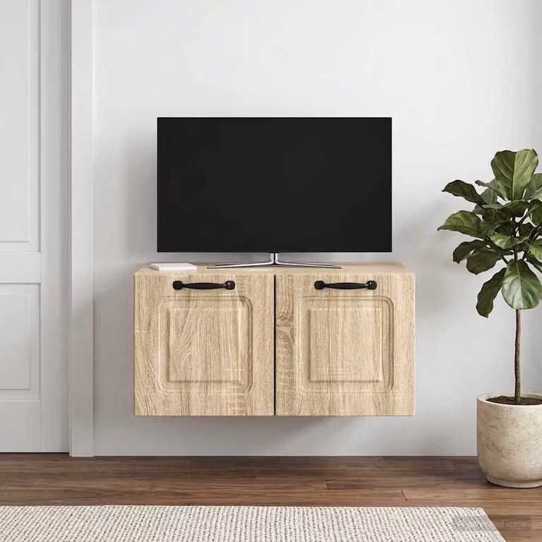 vidaXL Mobile Porta TV da Muro Moderno in Rovere Sonoma, Marrone, L: 59,5 cm, P: 41 cm, H: 30 cm