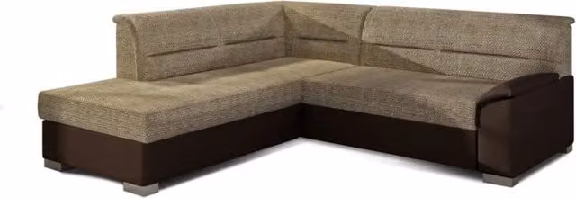 Divano angolare convertibile TROMSO MEUBLORAMA beige e marrone con angolo sinistro e contenitore – 1