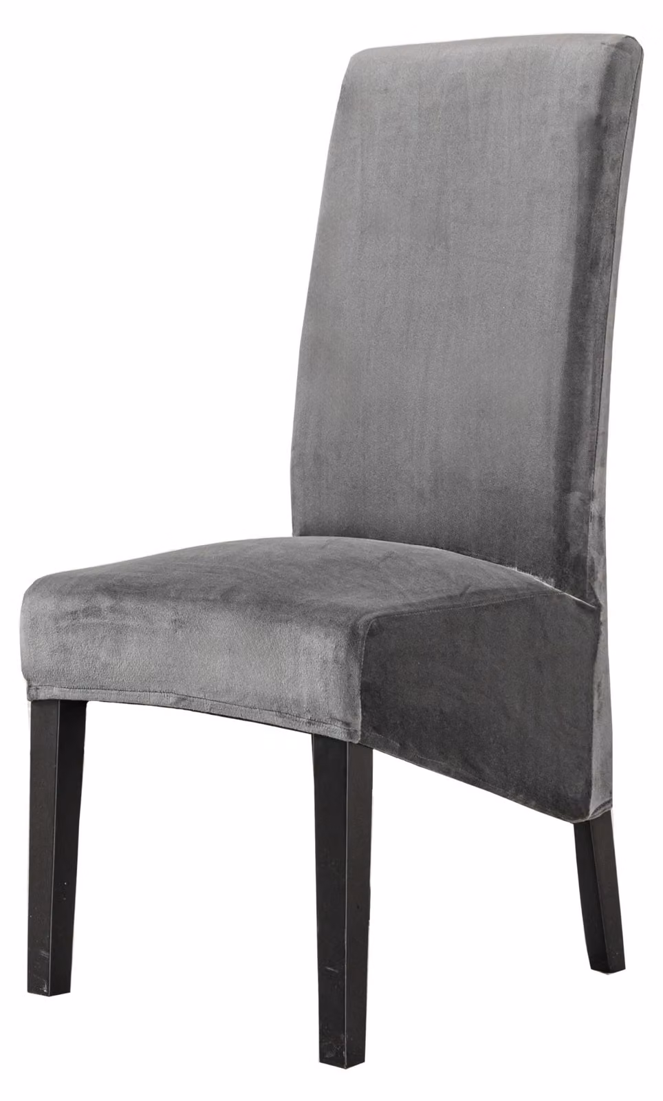 Copertura per sedia in velluto elasticizzato, fodera elastica per sedie da pranzo, decorazione protettiva e lavabile per sedie (grigio, set da 4 pezzi)