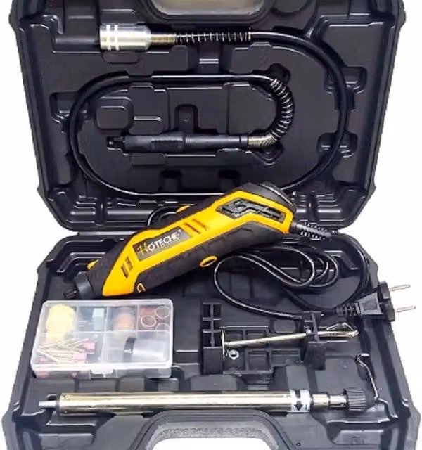 Kit Mini Trapano Elettrico Rotativo Trade Ox con Accessori Giallo P801208 – 1