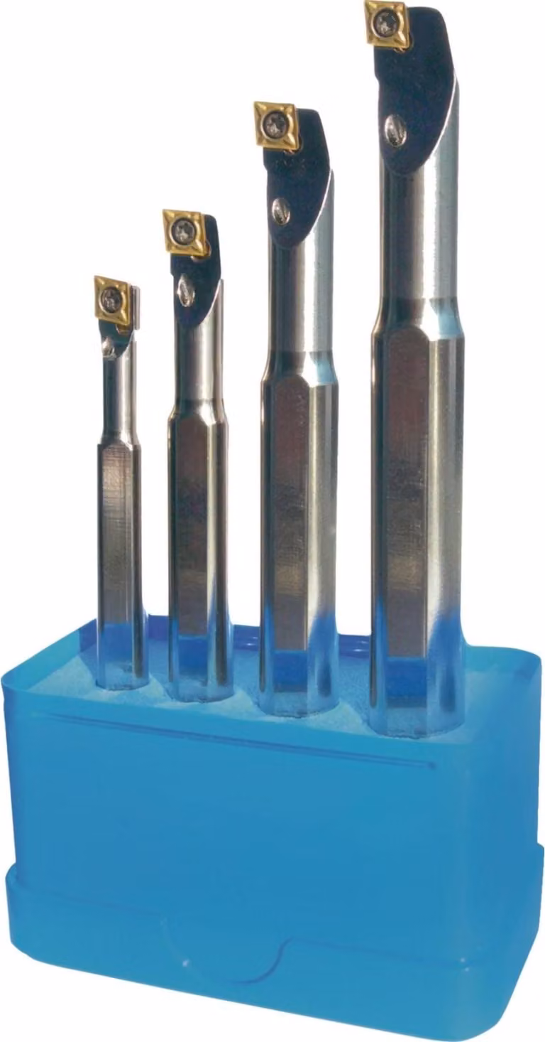 Set di barre di foratura SCLC-R 06, destra, nichelate con raffreddamento interno, 4 pezzi