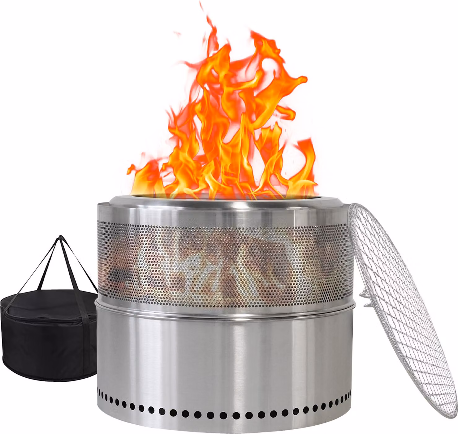 Focolare senza fumo, focolare a legna, focolare per barbecue, acciaio inossidabile, portatile per uso esterno