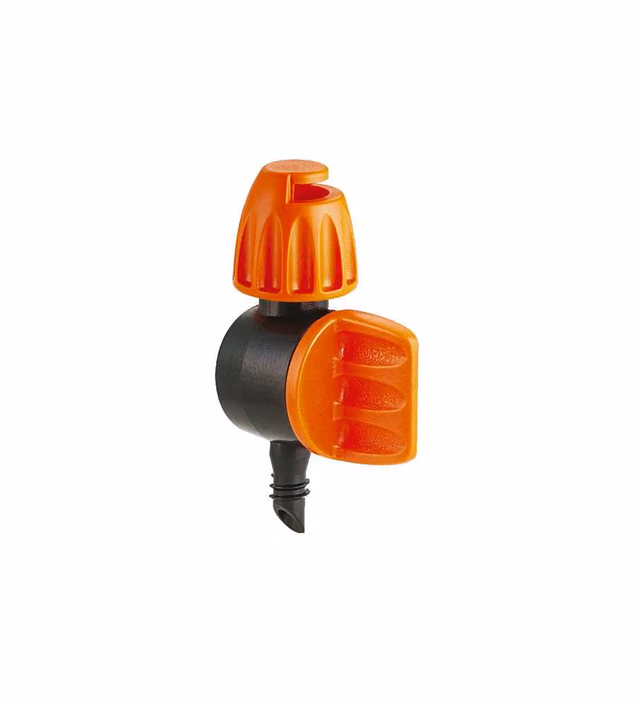 Set di 5 microirrigatori regolabili Claber arancioni con controllo del flusso e attacco 1/2" – 2