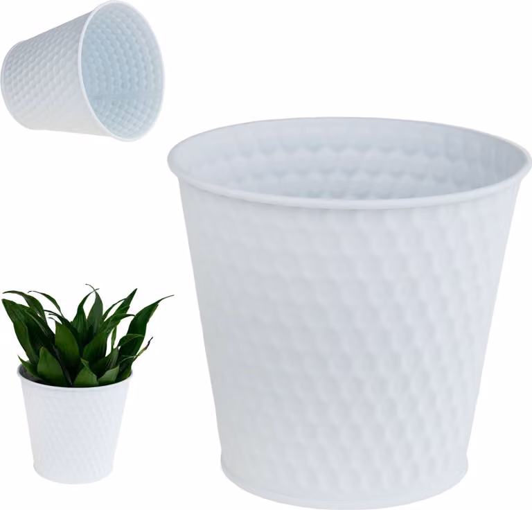 Coperchio per vaso da fiori in metallo Bianco