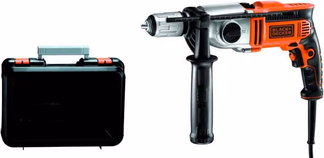 Trapano a percussione elettrico B+D da 910W arancione con valigetta