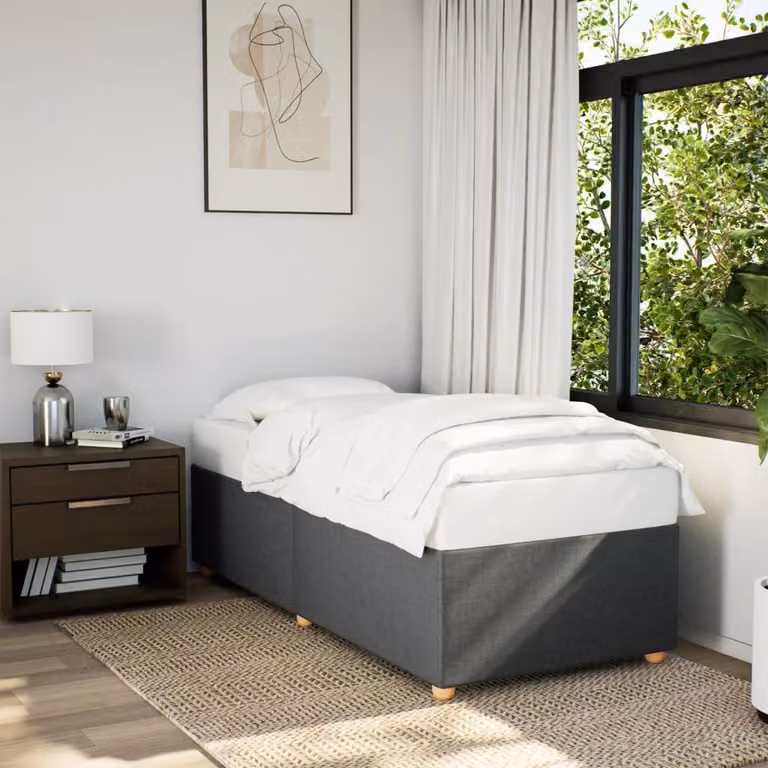 vidaXL Giroletto senza Materasso in Tessuto Grigio L 100 x P 200 cm