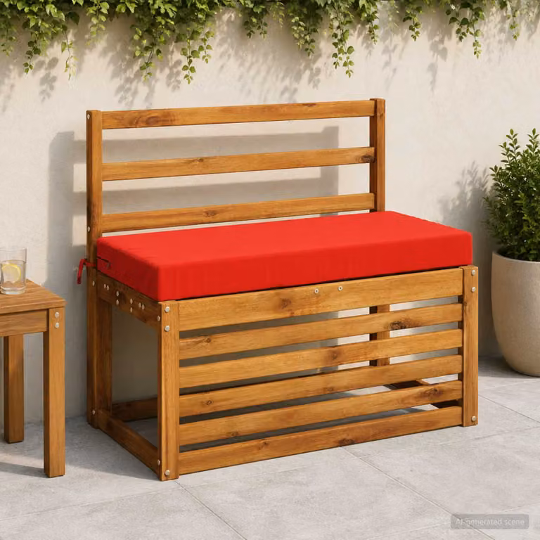 Cuscino per panchina vidaXL SOEST rosso, in poliestere con rivestimento rimovibile e resistente ai raggi UV, L 60 cm x P 40 cm x H 8 cm