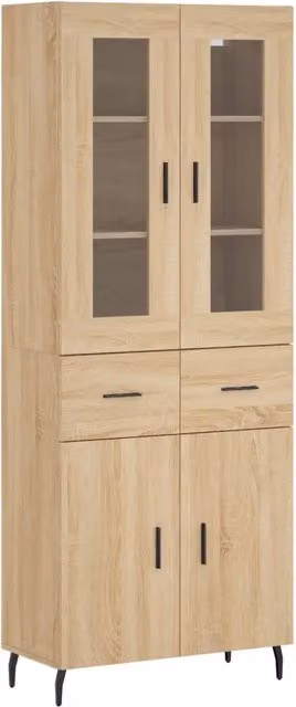 Credenza | Madia | Buffet da pranzo | Armadio da pranzo Rovere Sonoma 69,5x34x180 cm in Legno Multistrato