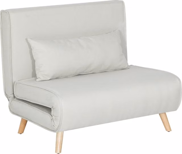 Divano letto singolo con cuscino e piedi pieghevoli ¨C zephmum ¨C bianco 120 kg