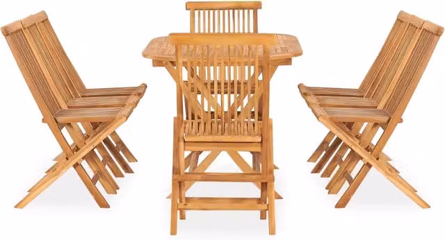 Set da Pranzo da Giardino 9 pz Pieghevole in Massello di Teak 3059969