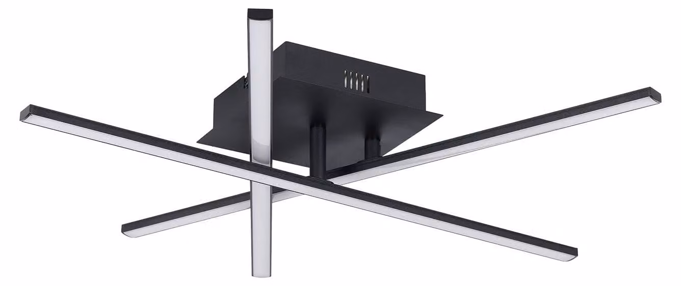 Plafoniera Moderna Lasana 3 Acciaio Nero 3 Luci Led Integrato 3,5W