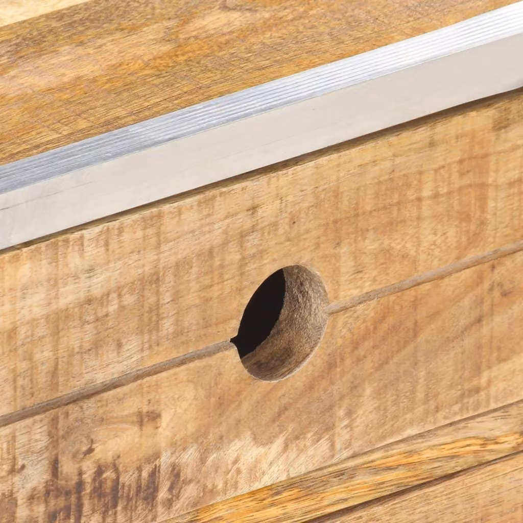 Tavolino 89x59x33 cm in legno massiccio di mango grezzo
