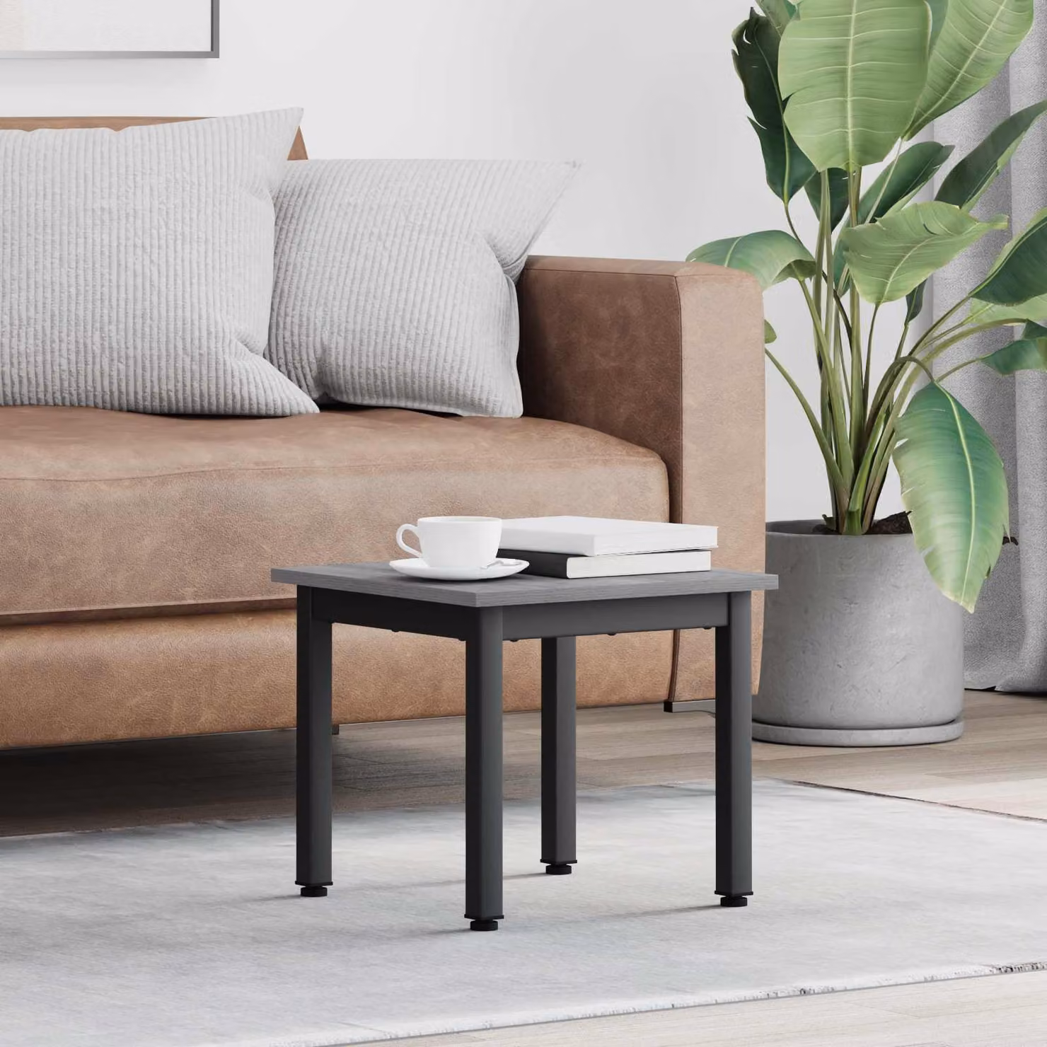 Tavolino da salotto moderno vidaXL grigio L/P/H: 40 x 40 x 36 cm