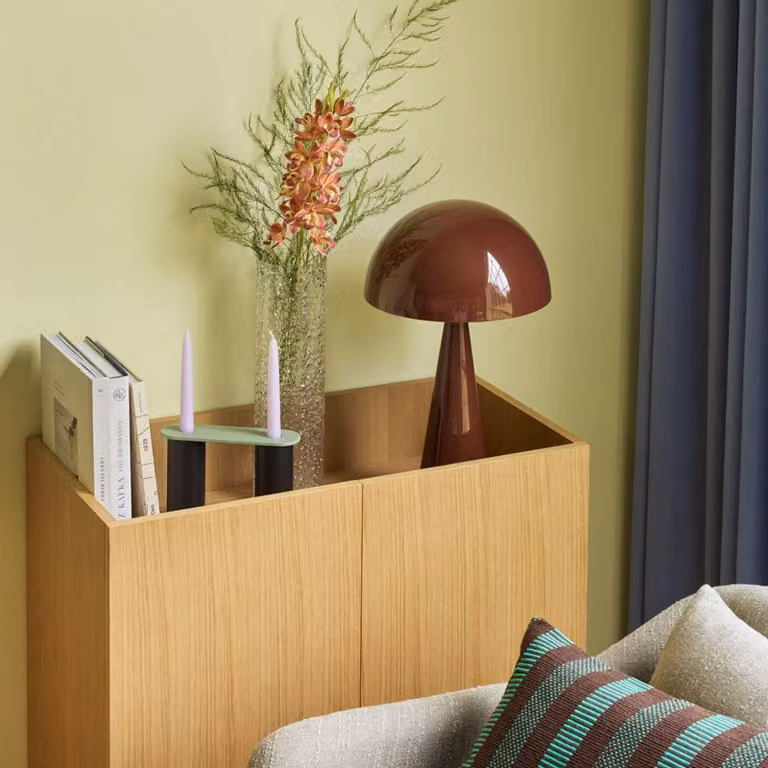 Hübsch Lampada da tavolo Mush, Marrone / Ruggine, Camera da letto, Metallo, Moderno, Lampada da tavolo