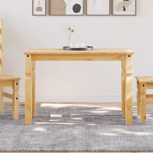 Tavolo da pranzo rettangolare vidaXL in legno di pino cerato marrone L: 112 cm, P: 60 cm, H: 75 cm