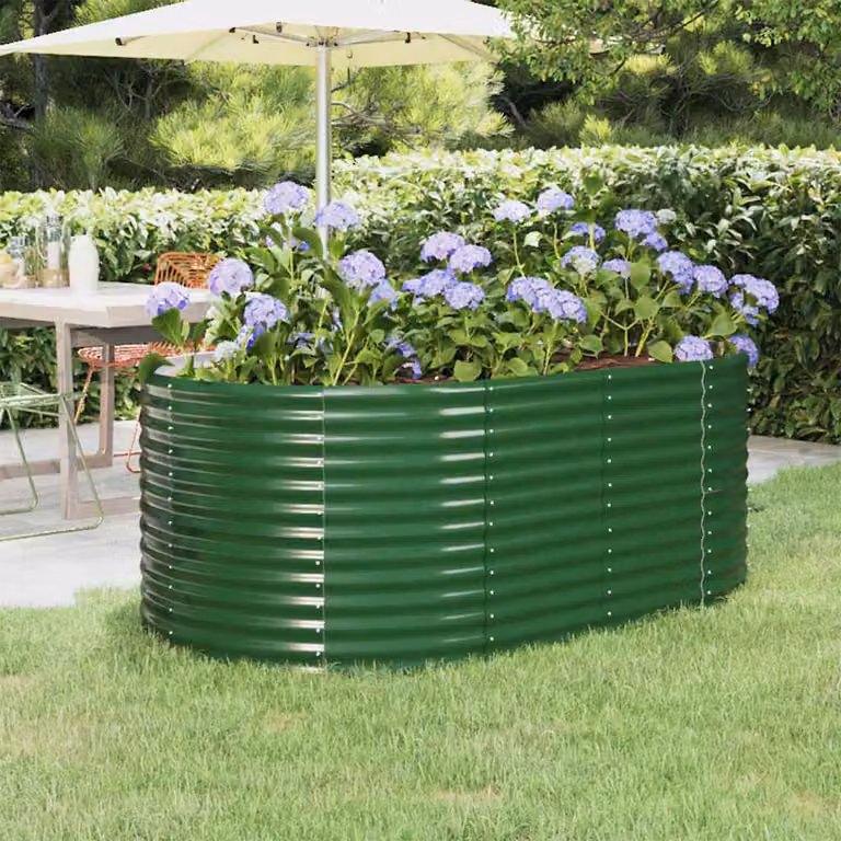 Letto rialzato da giardino vidaXL in acciaio zincato verde L: 175 cm, P: 100 cm, H: 68 cm