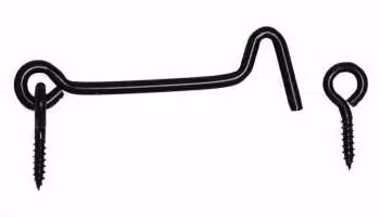 Gancio a tempesta con occhielli 120x5mm nero