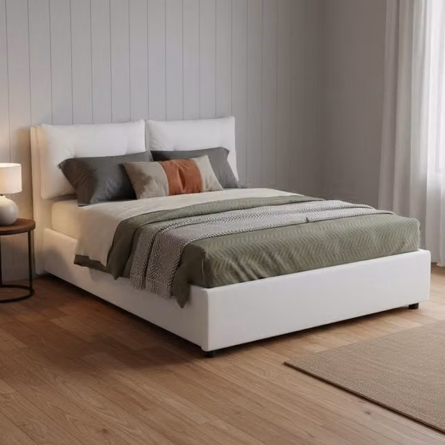 Letto Bacio Talamo Italia con Materasso Incluso, Bianco, L/P/H: 120 x 200 x 35 cm