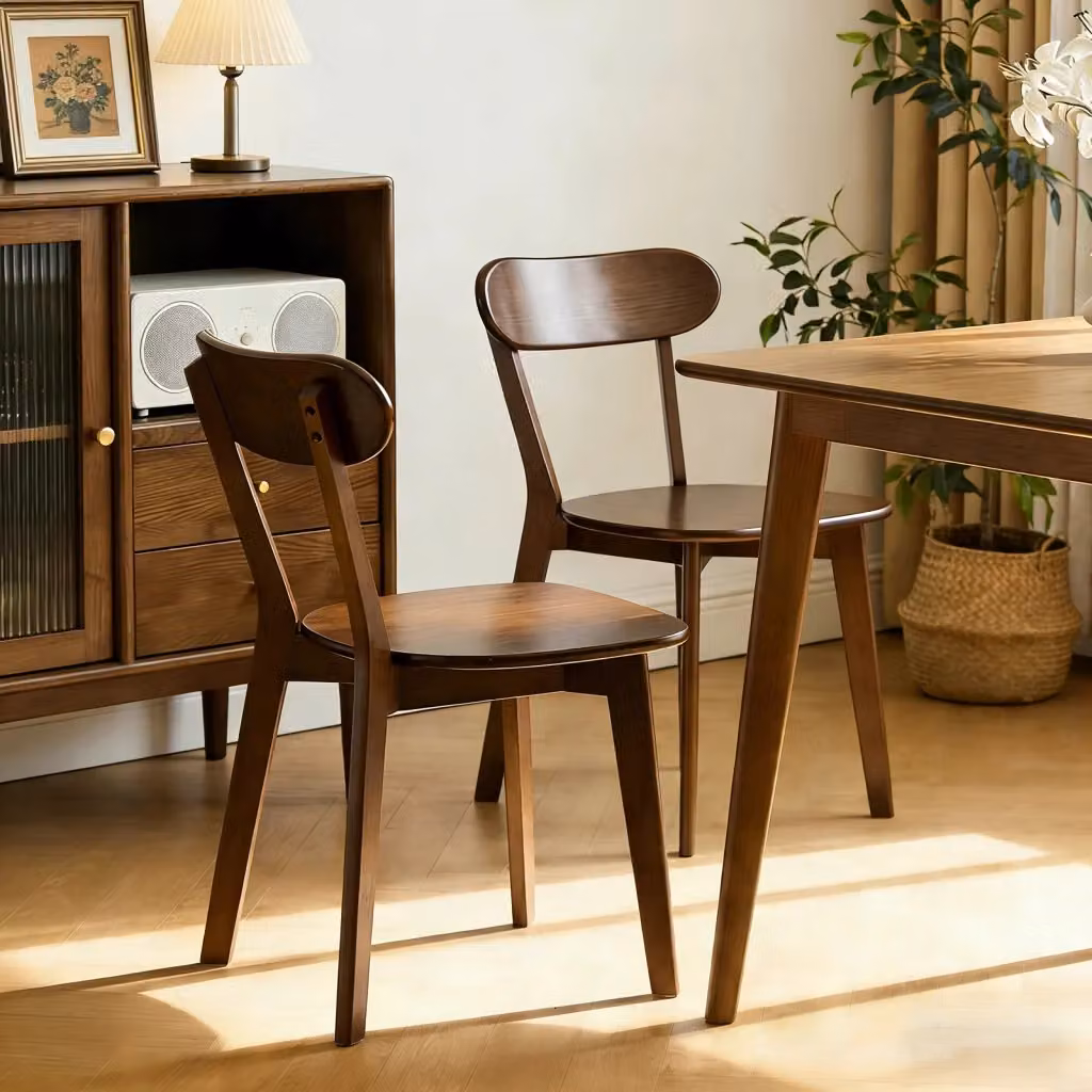 Set di 2 sedie da pranzo Mivray in legno color marrone stile mid-century per cucina e soggiorno – 2