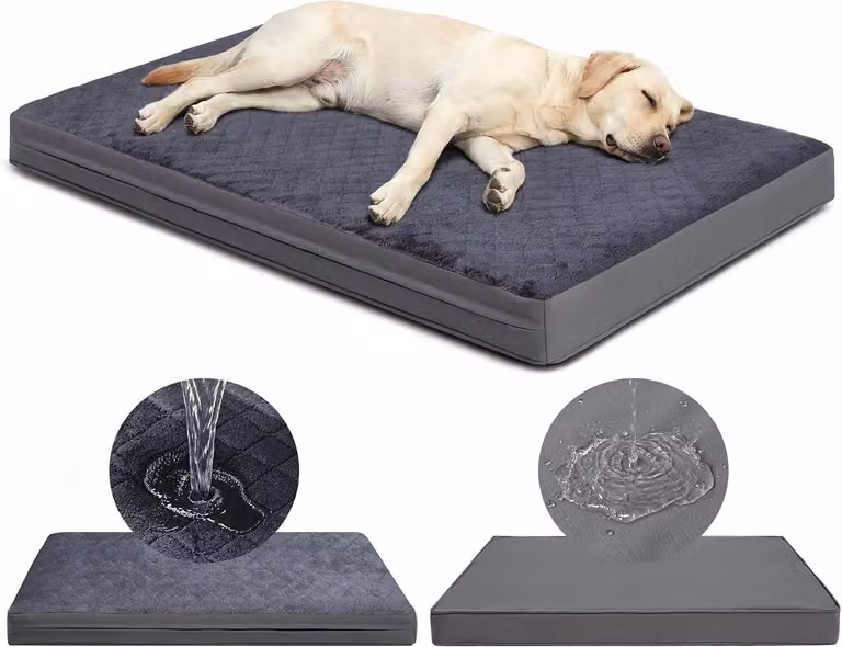 Cuccia per cani XXL - realizzata in schiuma ortopedica - impermeabile - antiscivolo - dimensioni 119 x 73 cm - rivestimento removibile