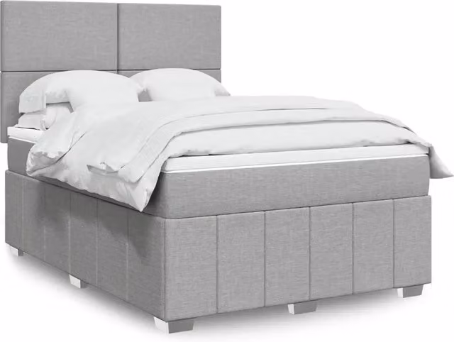 Letto Ibrido Moderno vidaXL con Materasso Grigio e Bianco L/P/H: 140 x 200 cm