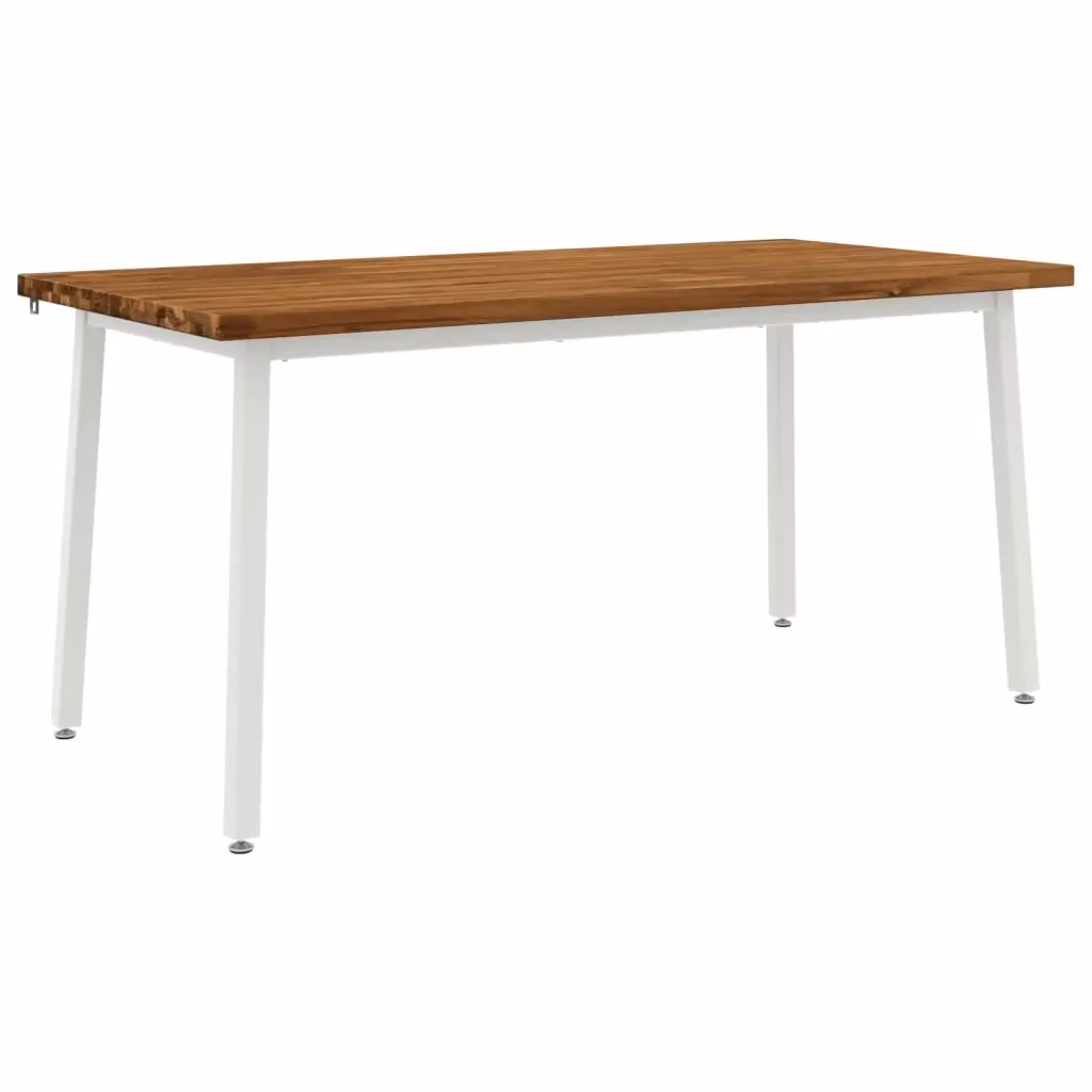 Tavolo da pranzo rettangolare moderno vidaXL in legno di acacia e metallo, L: 160 cm, P: 80 cm, H: 75 cm – 2