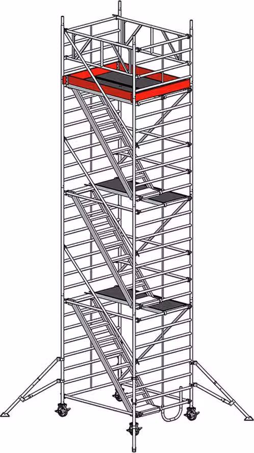 Ponteggio Euroline 9523 con stabilizzatori 1,50x1,80m e scala 8,50m AH