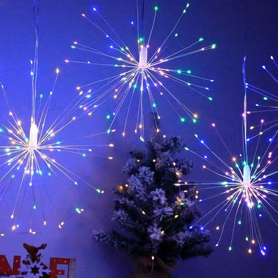 Ghirlanda luminosa natalizia colorata, luci decorative