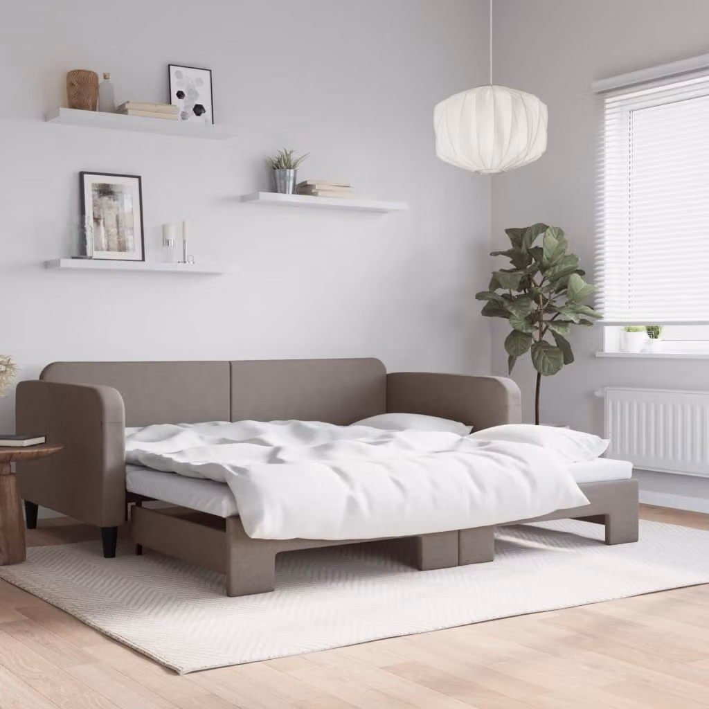 Maison Exclusive - Divano letto estraibile color taupe 100x200 cm in tessuto