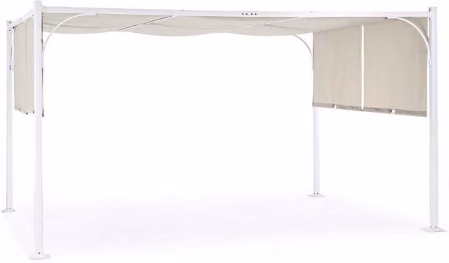 Gazebo Giardino 3x4 BIZZOTTO SLIDE Bianco-Tortora In Acciaio